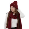Winterset Damen: Mütze und Schal, Winter, bordeaux, mit Merinowolle, Seala