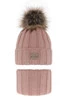 Winterset Mädchen: Mütze und Schlauchschal mit Bommel Rosa Kaliope
