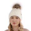 Wintermütze Damen mit Bommel Cremefarben Europa