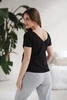 Two Ways wendbare Umstands- und Stillbluse, kurze Ärmel, schwarz