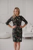 Milky Classic Stillkleid, 3/4 Arm, schwarz, mit Blumen