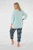  Julietta Damen-Pyjama mit 3/4-Ärmeln. 7/8-Hose Pistazie/Druck