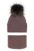 Winterset Mädchen: Mütze und Schlauchschal mit Bommel Rosa Reneta