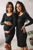Bauchgeripptes Umstands- und Stillkleid, schwarz