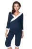 FÜTTERPYJAMASHOSE MIT DRUCKFREIEM EINSATZ, MARINEBLAU