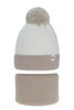 Winterset Mädchen: Mütze und Schlauchschal mit Bommel Beige Rosalin