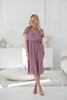 Lovely Dress Midi-Umstands- und Stillkleid, kurze Ärmel, lila-rosa mit Punkten