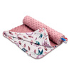  Sensillo Minky-Decke 75 x 100 cm – Retro-Rosa-Vögel