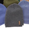 Herbst und Frühlingsset Jungen: Mütze und Schlauchschal 100% extrafeine Merinowolle Navy Blau Chester