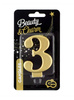 Świeczka B&C cyferka "0" - Gold glitter