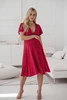  Rotes Umstands- und Stillkleid von Milk Shake mit Punkten und kurzen Ärmeln