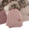 Winterset Mädchen: Mütze und Schlauchschal mit Bommel Beige Tanzania