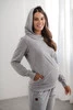Hellgraue Umstands-Jogginghose in Melange-Optik