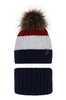 Winterset Jungen: Mütze und Schlauchschal mit Bommel Navy Blau Karmel