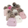 Winterset Mädchen: Mütze und Schlauchschal, winter, cremeweiß, mit Bommel, Primula