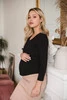  Schwarze Umstands- und Stillbluse „Milk Shirt“ mit V-Ausschnitt