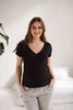 Two Ways wendbare Umstands- und Stillbluse, kurze Ärmel, schwarz
