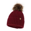 Wintermütze Damen mit Bommel Burgunder Savona