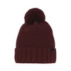 Wintermütze Jungen mit Bommel Burgunder Polins