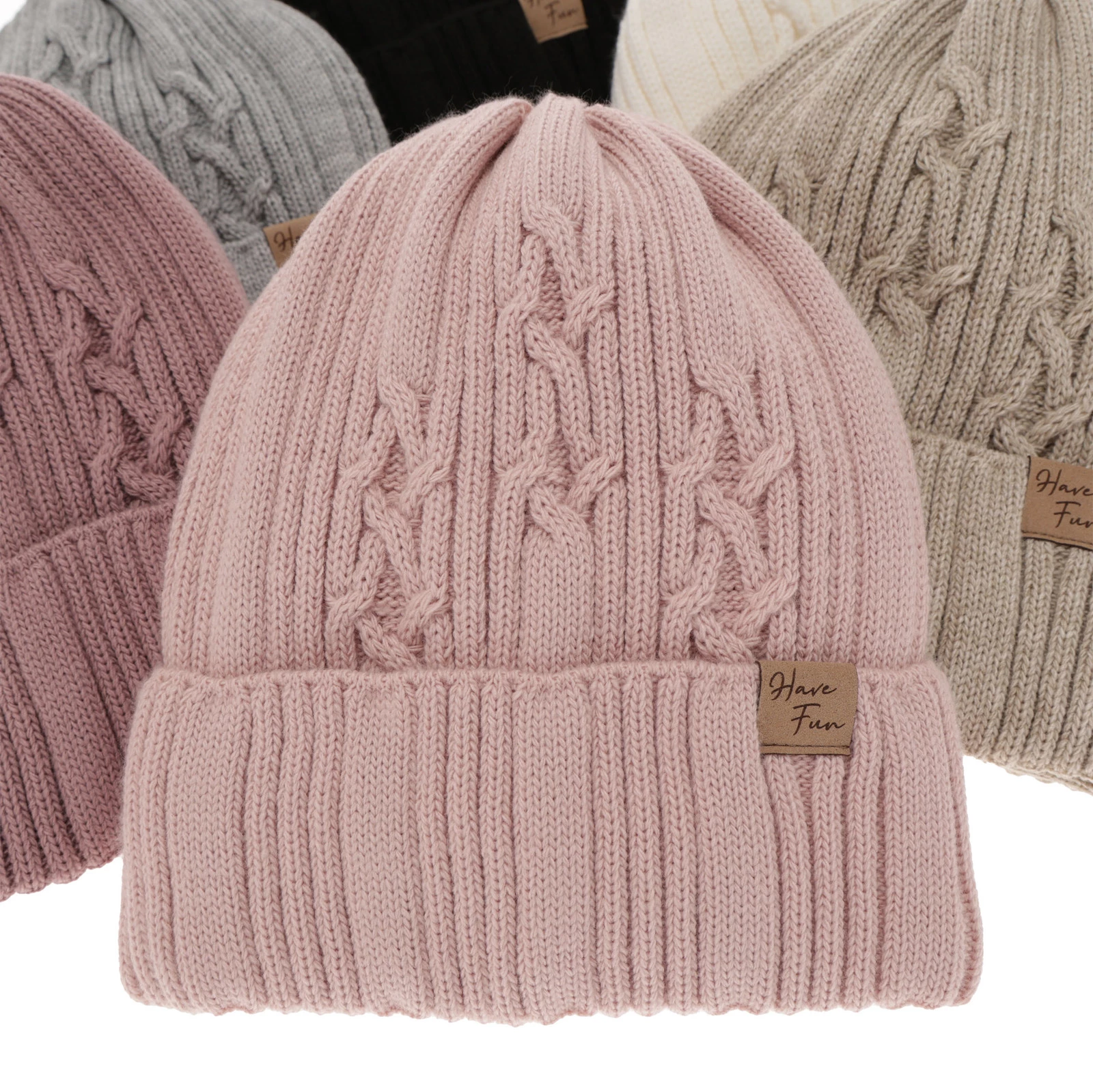 Winterset für Mädchen: Mütze und Schlauchschal in Beige Rema