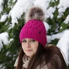 Wintermütze Damen mit Bommel Grau Katty