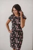 Milky Dress Stillkleid mit Blumen auf schwarzen kurzen Ärmeln
