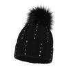 Wintermütze Damen mit Bommel Schwarz Mada