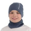 Herbst und Frühlingsset Jungen: Mütze und Schlauchschal, mit Baumwolle, Blau Kolorado