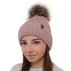 Wintermütze Damen mit Bommel Violett Gaba