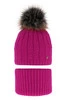 Winterset Mädchen: Mütze und Schlauchschal mit Bommel Rosa Amaltea