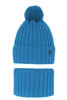 Winterset Jungen: Mütze und Schlauchschal mit Bommel Blau Wiliam