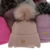 Winterset Mädchen: Mütze und Schlauchschal mit Bommel Beige Dilajla