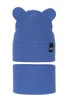 Herbst und Frühlingsset Jungen: Mütze und Schlauchschal, mit Baumwolle, Blau Grajan