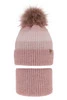 Winterset Mädchen: Mütze und Schlauchschal mit Bommel Rosa Gimena