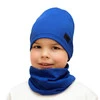 Herbst und Frühlingsset Jungen: Mütze und Schlauchschal Blau Frizi