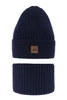 Winterset für Jungen: Mütze und Schlauchschal in Navy Blau Basilio