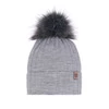 Wintermütze Damen mit Bommel Grau Loara