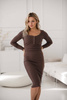 Tummy Cappuccino Umstands- und Stillkleid aus Rippstrick