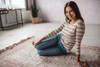  Umstands- und Stillbluse Milk Shirt, 7/8-Ärmel, grün gestreift