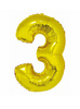 Złoty Balon Smart cyfra "3" -76cm