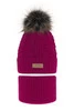 Winterset Mädchen: Mütze und Schlauchschal mit Bommel in Rosa Alika