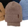 Winterset Jungen: Mütze und Schlauchschal, schwarz, mit Merinowolle, Colton