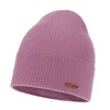 Herbst und Wintermütze Damen, lila, 100% Merinowolle, Flerra