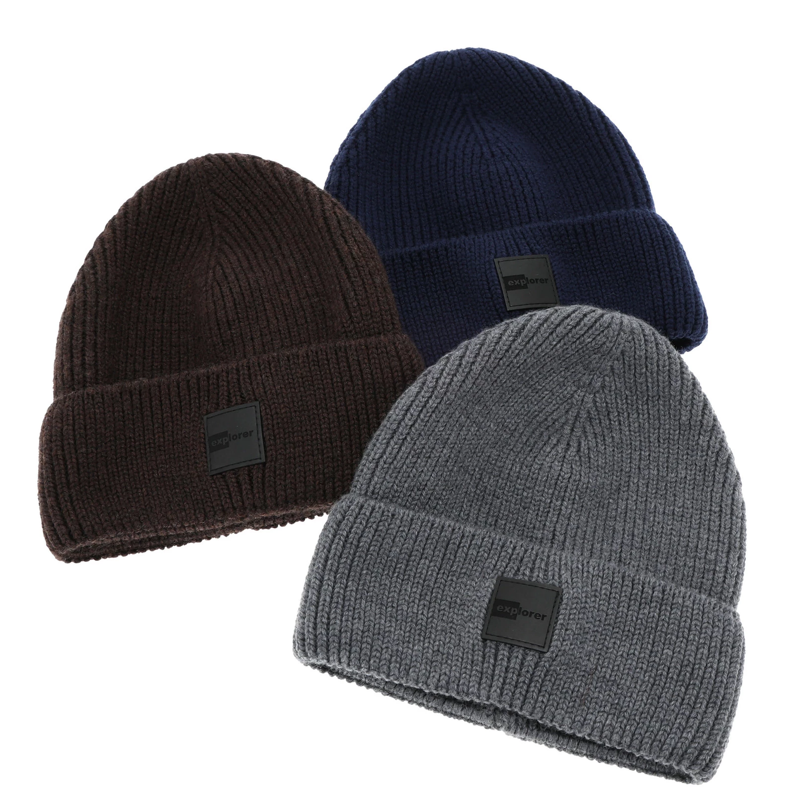 Wintermütze Herren 100% Merinowolle Grau Iron
