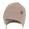 Wintermütze Jungen, mit Merinowolle, beige, Puser