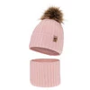 Winterset Mädchen: Mütze und Schlauchschal mit Bommel Rosa Larina