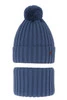 Winterset Jungen: Mütze und Schlauchschal mit Bommel Blau Wiliam