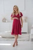  Rotes Umstands- und Stillkleid von Milk Shake mit Punkten und kurzen Ärmeln