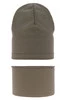 Herbst und Frühlingsset Jungen: Mütze und Schlauchschal khaki Hazel
