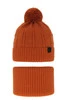 Winterset Jungen: Mütze und Schlauchschal mit Bommel Orange Deny